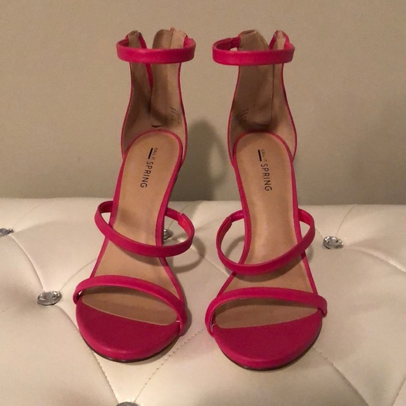 Pink strappy heels